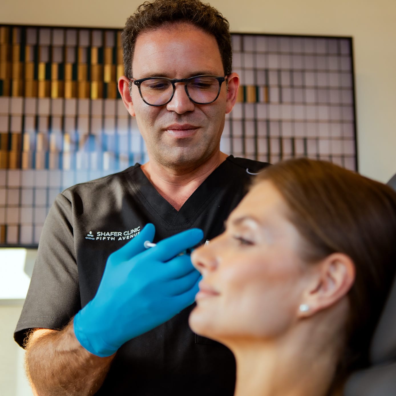 Doctor and patient during treatment