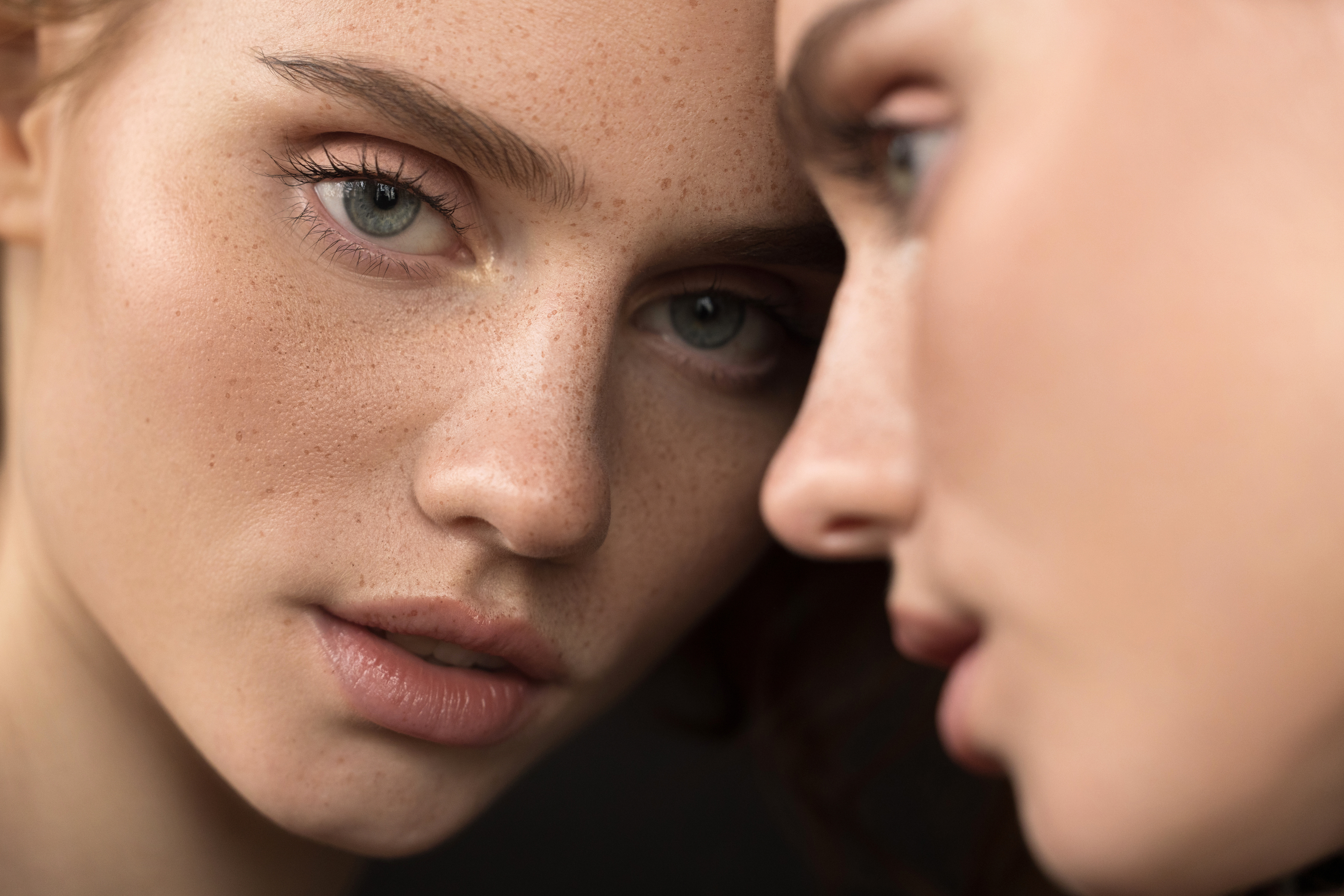 Woman with freckles