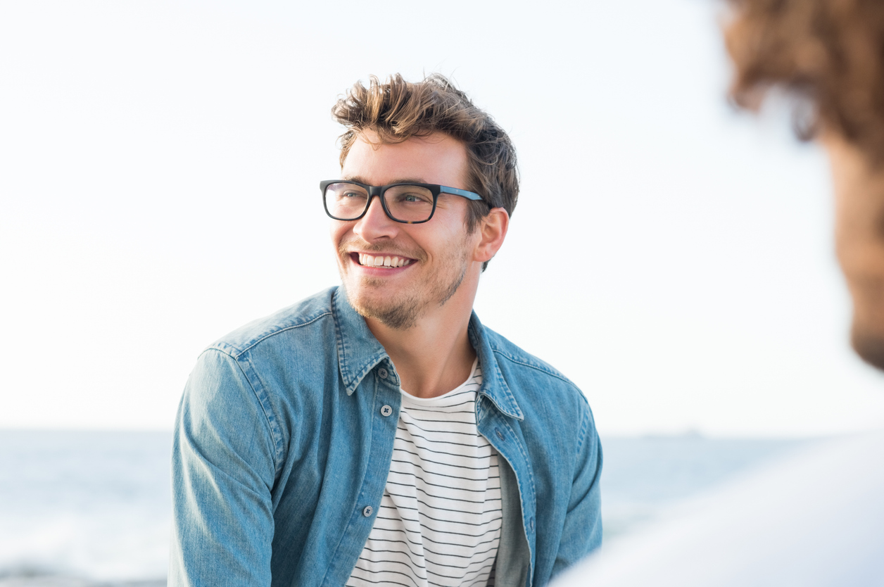 handsome man wearing glasses