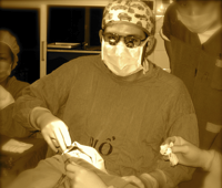 Dr. Shafer performing cleft lip repair surgery