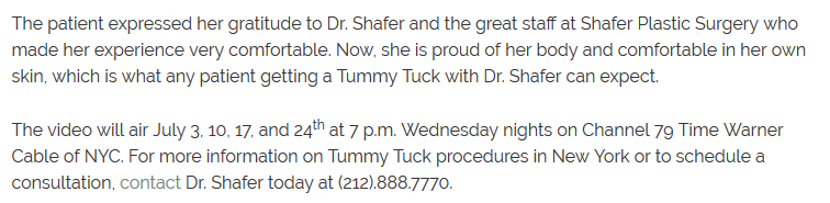 NYC Plastic Surgeon Dr. David Shafer Offers First-Hand Look at the Tummy Tuck Procedure in a New Video