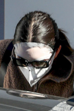 KENDALL Jenner was seen leaving a plastic surgeon’s office wearing a full face mask